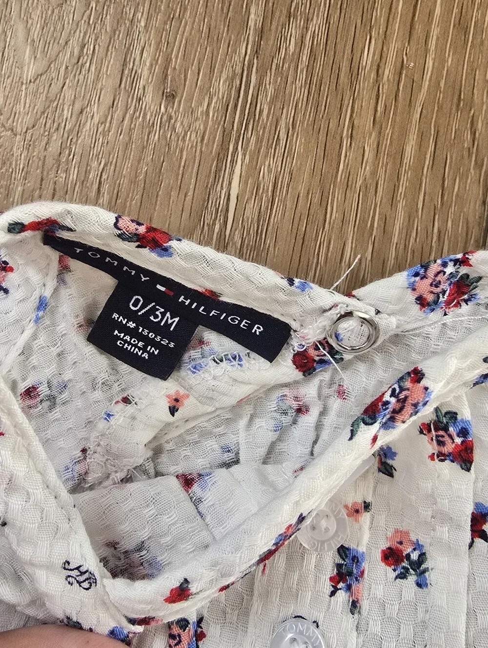 Tommy Hilfiger Baby Girl 2 Piece Floral Dress and Ruffle Jean Bloomers Set 0 3M